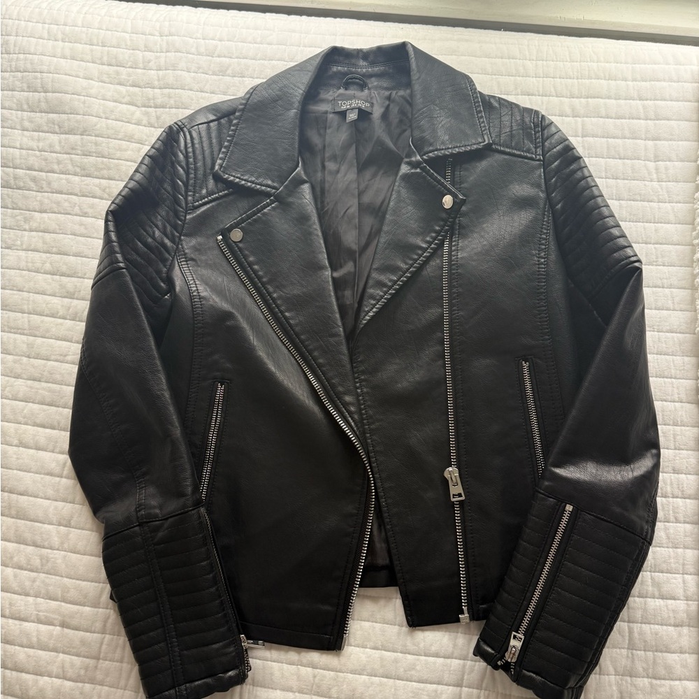 Topshop Black Leather Jacket